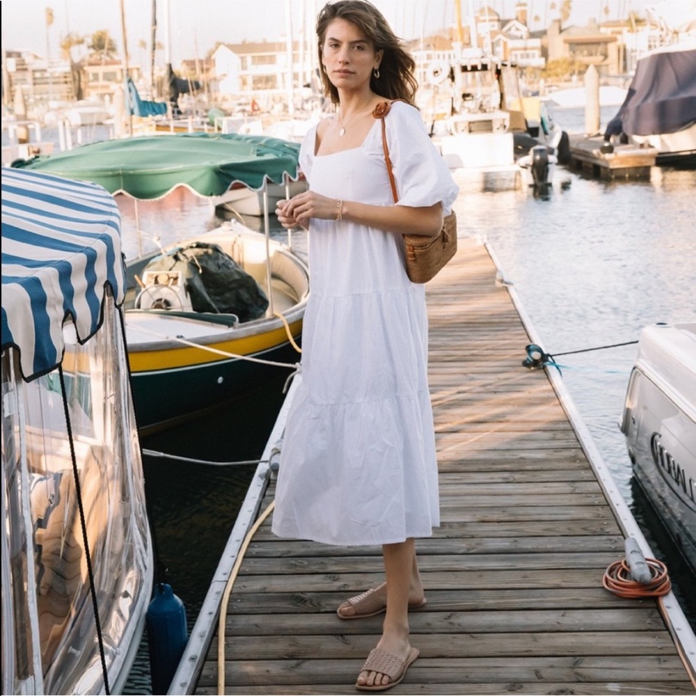Faithfull the Brand Kiona Tiered Cotton Midi Dress - Picture 14 of 16